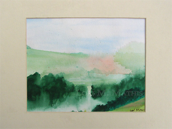 Watercolor painting of an Irish landscape