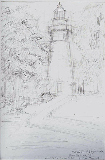 Marblehead Lighthouse, Marblehead OH, graphite