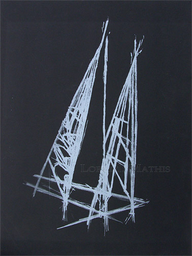 Large Sailboat Study, state 3, lithograph, completed 2002